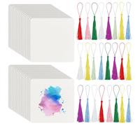 BENECREAT 50 Paquete de Azulejos de Artista, Azulejos de Papel Zentangle Cuadrados de 12cm, Hojas de Papel para Cuaderno de Bocetos, Tarjetas de Índice Tarjetas Didácticas Materiales para Hacer Notas