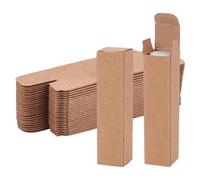BENECREAT 50 Paquete de Estuche para Lápiz Labial de Papel Kraft, Caja de Embalaje de Aceite Esencial Rectangular de Perú para Embalaje de Botellas de Lápiz Labial, Almacenamiento,8.6x2x2cm