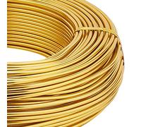 BENECREAT 55m 2mm Alambre de Aluminio para Esculpir Hilo Metal Flexible para Hacer Joyas, Abalorios Proyecto de Arte y Artesanía, Dorado