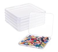 BENECREAT 6 Pack Caja de Contenedores de Almacenamiento de Plástico Transparente con Tapas Abatibles para Pastillas Hierbas Cuentas Pequeñas Tarjetas