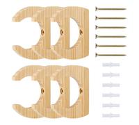 BENECREAT 6 soportes de madera para remo de pared, soporte de remo de pared con diseño en forma de U para canoa y barco de dragón, organización y presentación