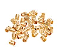 BENECREAT 60 PCS Cuentas de Latón Cuentas Chapado en Oro Real para Manualidad Accesorios de Joya DIY Color Dorado de Larga Duración, Cilíndrico 4x3.5mm