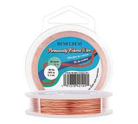 BENECREAT 60m Alambre de Cobre Cable Metálico Accesorios de manualidad para Diseño de Bisutería - Color de Cobre Calibre 26