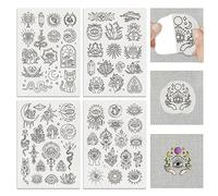 BENECREAT 63 piezas de bordado soluble en agua, estabilizador soluble en agua para transferencia de motivo Ojo del Diablo, 29.7x21 cm, para varillas de bordado y motivos de punto de cruz