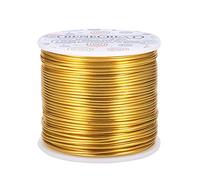BENECREAT 68m 1.5mm Alambre de Aluminio Amarillo Alambre de Bisutería Hilo Metálico para Fabricación de Artesanías Alambre de Manualidad de Aluminio Calibre 15