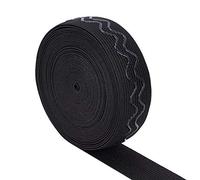 BENECREAT 7.2m 30mm Banda Elástica de Silicona Cinta Elástica Antideslizante Banda de Sujeción, Cintura Plana Cinta Negra Elástica para Coser Proyectos de Costura