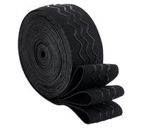 BENECREAT 7 m x 50 mm Negro Silicona Gripper-Gummibänder Antideslizante Elástico Plano de Poliéster para Bricolaje, Costura, Manualidades, Sportshorts