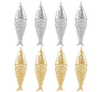 BENECREAT 8 colgantes con forma de melocotón chapado en oro de 18 quilates, colgante cúbico de circonita, colgantes con forma de vida marina para la creación de joyas, pulseras, collares, pendientes