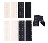 BENECREAT 8 Estilo Corsé Extensor de Sujetador Gancho 3 Filas 7/9 Ganchos Negro y Navajo Faja Extensor Blanco para Mujer Corsé de Línea Larga Extensión para Sujetador para Bustini Shapewear