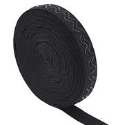 BENECREAT 9.14 M Lija Elástica Silicona Antideslizante, Bobina Elástica Negra 18.5mm, Cinta de Agarre Elástica de Silicona Elástica Tejida para Proyectos de Costura de Prendas