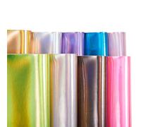 BENECREAT 9 PCS Hojas de Piel Sintética Holográficas 9 Colores (30x20cm) Tela de Cuero sintético de Láser Impermeable para Artesanía y Manualidad