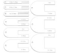 BENECREAT 9 tamaño de plegadora rápida herramientas de costura de acrílico de 1,2 ~ 10,1 cm conjunto de plegado rápido para tela, herramienta de plegado para el acolchado sastre principiante o grosor