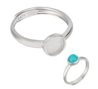 BENECREAT 925 Anillo con Bisel En Plata de Ley, Bases de Anillo Redondas de 6mm Componentes de Anillo, Configuraciones de Anillos para la Fabricación de Joyas con Cabujón de Piedras Preciosas