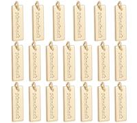 BENECREAT - Abalorios rectangulares chapados en oro/platino de 17,5 x 6 mm para la creación de joyas para hacer yo mismo abalorios artesanales de latón para proyectos, Latón chapado en oro, Sin gema