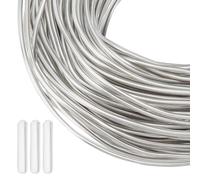 BENECREAT Alambre de Aluminio Recubierto de Plástico de PVC Transparente 30m, Alambre de Aluminio para Grabado, Alambre Artesanal de Joyería de 1.5mm, Joyas, Fabricación de Sombreros Y Accesorios