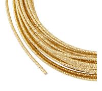 BENECREAT Alambre de Aluminio Texturizado Dorado de 10 m Y 2mm, Alambre Artesanal de Aluminio Redondo con Corte de Diamante para Hacer Adornos Y Abalorios para Hacer Joyas