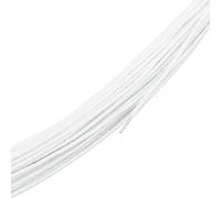 BENECREAT Alambre de Sombrerería Recubierto de Algodón Blanco de 20 m, Alambre Floral Cubierto de Algodón con Alambre de Metal En el Interior, para Suministros de Costura,Diámetro: 0.8~1 mm