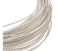 BENECREAT Alambre para joyas, calibre 20/0,8 mm, 7 m, trenzado, color plateado y blanco, alambre de perlas de cobre blanco, para la fabricación de adornos y otros trabajos de joyería