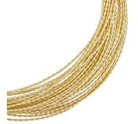BENECREAT Alambre para joyas redondo retorcido de 6 m, hilo de latón antioxidante de 0,6 mm para la fabricación de collares, pulseras y proyectos hechos a mano, amarillo dorado