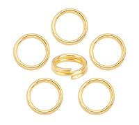 BENECREAT - Anillo de salto de oro de 300 piezas, 6 mm, 14 K, anillos de salto para la fabricación de joyas de oro, anillos de salto abiertos a granel para bricolaje, artesanías, pendientes colgantes