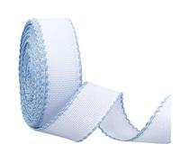BENECREAT Banda Aida de 13.5 m X 3.5cm con Borde Azul Cielo Claro, Tela de Punto de Cruz para Bordar, Costura, Marcapáginas, Manualidades de Bricolaje, 0.7mm de Espesor