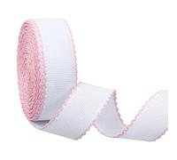 BENECREAT Banda Aida de 13.5 m X 3.5cm con Borde Rosa, Tela de Punto de Cruz para Bordar, Costura, Marcapáginas, Manualidades de Bricolaje, 0.7mm de Espesor