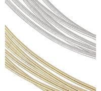 BENECREAT Cable En Bobina Flexible Redondo Calibre 18/1mm, Alambre de Cobre En Espiral de Oro Y Plata, Alambre de Oro Y Plata Francés, Alambre Metálico para Decoración de Prendas de Joyas.