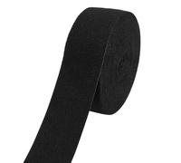 BENECREAT Cinta de Cinta de Sarga de Algodón de 12 m, Cinta de Sarga de Algodón Negra de 40mm, Cinta de Espiga para Coser Bordes de Alfombras, Manualidades, Ribetes de Costura