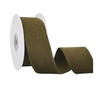 BENECREAT - Cinta de terciopelo con cable, 9,14 m, cinta de poliéster, verde oliva oscura de 38 mm de Navidad, doble cara, para embalaje de regalo de árbol de Navidad, corona de nudo