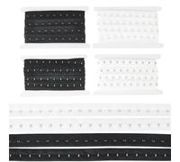 BENECREAT Cinta Decorativa con Gancho Y Ojal de 9 m, Extensor de Sujetador de Poliéster de 2 Color para Corsé, Costura, Acolchado, Corsé de Danza Renacentista, Ropa Nupcial (Negro Y Blanco)