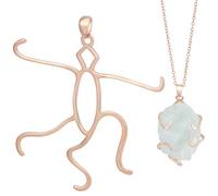 BENECREAT Colgante de Plata de Ley de Tamaño Mediano con Dos Garras, Hecho A Mano, con Forma de Espiral, para Hacer Collares Y Joyas, 31x33x1mm, Oro Rosa