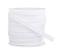 BENECREAT Cordón plano blanco de 25 m, cuerda de algodón hueca suave de doble capa para accesorios de ropa, (11 mm de ancho)