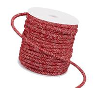BENECREAT Cordón Rojo con Purpurina de 25 m, Cuerda de Lentejuelas Brillantes de 5mm para Hacer Tú Mismo Vestidos de Novia, Disfraces, Zapatos, Accesorios de Joyería.