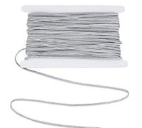 BENECREAT Cordón trenzado de plata de 4 mm, 20 m, trenzado Soutache para coser, hilo plano para bordar, acolchar, recortar, suministros para manualidades