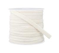 BENECREAT Cordones planos de algodón beige de 25 m, cuerda de algodón hueca de doble capa para accesorios de ropa