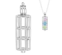 BENECREAT CSterling 925 - Colgante con forma de jaula para la creación de joyas artesanales con collares y pulseras, cumpleaños, San Valentín, 31x8.5mm, Plata, No es una piedra preciosa