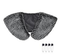 BENECREAT Cuello de Piel Sintética Gris, Cuello de Piel Sintética para Mujer, Ideal para Abrigos, Suéteres, Chaquetas, Costura Y Decoración, 79~148x20cm