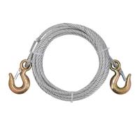 BENECREAT Cuerda de acero de 6 m x 8 mm con gancho de remolque en ambos extremos, cable para cabrestante reforzado para camión de herramientas, vehículo todoterreno, grúa, SUV