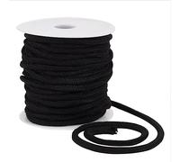 BENECREAT Cuerda de Repuesto con Cordón Negro de 25 m, Reemplazo de Cordón Suave de Polialgodón de 6 mm con Carrete de Plástico para Abrigos, Pantalones, Pantalones Cortos