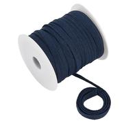 BENECREAT Cuerda de repuesto plana de 25 m, cordón suave de 8 mm de ancho, color azul marino con 1 carrete de plástico para abrigos, pantalones, pantalones cortos