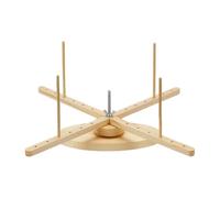 BENECREAT Enrollador de hilo de madera portátil para mesa estilo Amish, herramienta de acabado de hilo de coser con base ovalada para hilo de lana e hilo de bordar