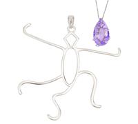 BENECREAT Gran Colgante de Plata esterlina 925 en Blanco con 5 Garras, Forma Ovalada, Hecho a Mano para Colgantes de Pepitas, hallazgo de joyería para Collares DIY, 45.5x48x1mm, Platino