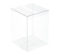 BENECREAT - Juego de 15 cajas de regalo transparentes rectángulo de PVC transparente 10 x 10 x 14 cm/3,9 x 3,9 x 5,5 pulgadas para la fiesta de bodas para tratar pequeños pasteles de caramelo