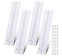 BENECREAT Juego de 4 bandas de acero inoxidable 304 blancas para piano, bisagras resistentes para puertas de armarios modernos, vitrinas y herrajes para muebles, 25 x 5 x 0,5 cm