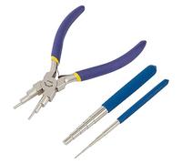 BENECREAT Juego de Herramientas para Enrollar Cables con 2PCS Mandril de Bucle de Alambre y 1 PC 6 en 1 Alicate para Envolver Alambre de Joyería y Formar Anillos de Salto