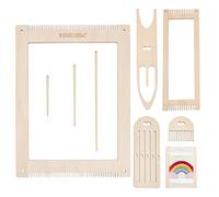 BENECREAT Kit de 8 telares de tejer, telar de madera con peine de madera y aguja de ganchillo para colgar decoración, tapiz tejido, manualidades