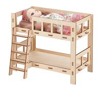 BENECREAT Litera para muñecas apta para hasta 155 mm de grosor, literas de madera para muebles de casa de muñecas, accesorios 170 x 90 x 140 mm
