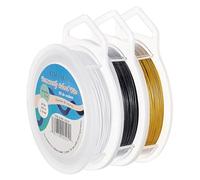 BENECREAT - Lote de 3 rollos de 0,45 mm, alambre de acero inoxidable de color mezclado, 150 m, hilo de perlas de cola de tigre para artesanías, perlas de fabricación de joyas