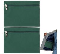 BENECREAT Paquete de 2 bolsillos laterales cosidos con cremallera, 215 x 16 x 0,3 cm, bolsillo oculto para chaquetas, sudaderas, accesorios de viaje, color verde