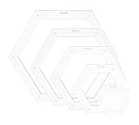 BENECREAT Plantilla de Acolchado Hexagonal de 5 tamaño, Regla de Máquina de Coser Intrincada Acrílica con Margen de Costura de 3.5mm para Manualidades de Corte de Retales A Mano DIY, 5 pcs